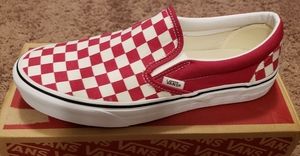 Vans Red Checkered Slip ons